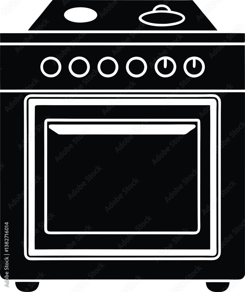 oven black and white silhouette vector design oven black and white silhouette vector design