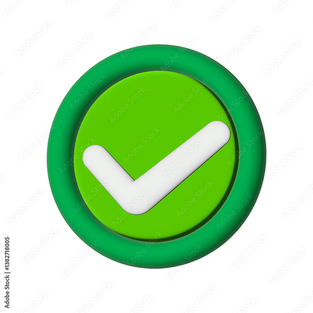 Checkmark tick 3d icon Symbol for Approval, Success, Right and Positive Indication on transparent background. Checkmark tick 3d icon Symbol for Approval, Success, Right and Positive Indication on transparent background.