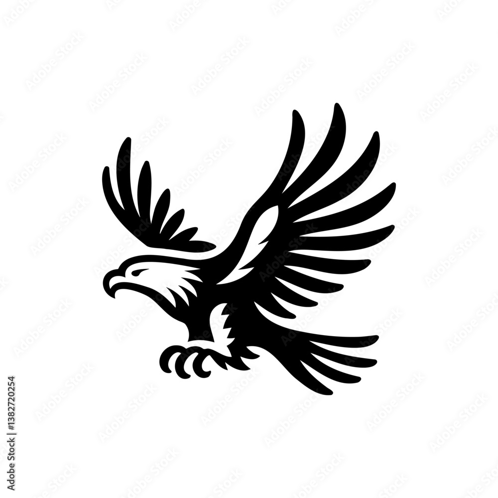 Fototapeta premium Eagle design with black color silhouette art