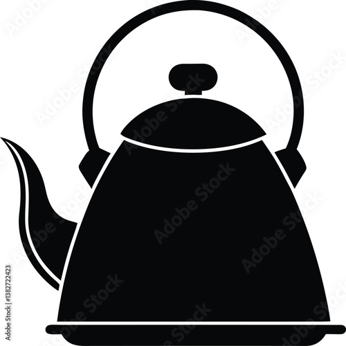 kettle black and white silhouette vector design