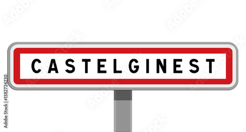 Принти на полотні Panneau sur poteau central de Castelginest, Haute-Garonne, Occitanie