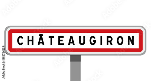 Принти на полотні Panneau sur poteau central de Châteaugiron, Ille-et-Vilaine, Bretagne