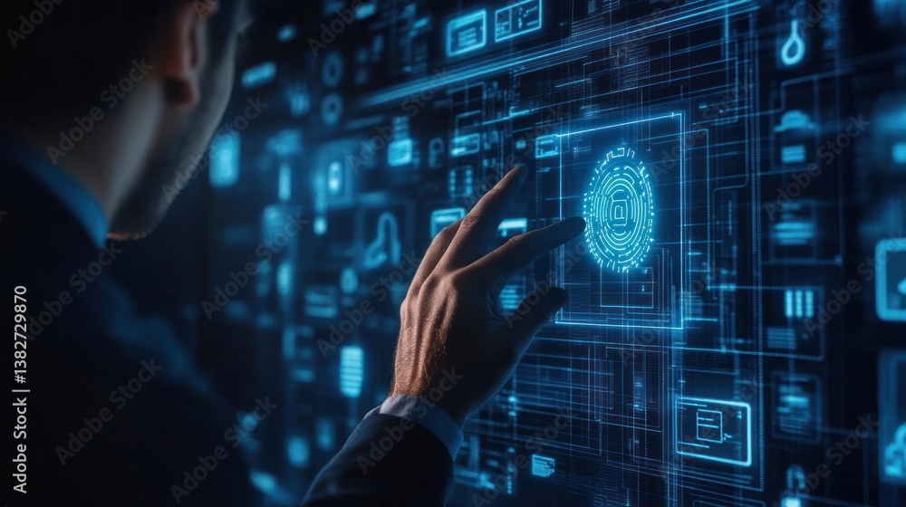 Futuristic biometric identification technology utilized for enhanced cybersecurity