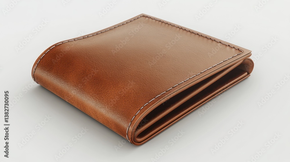 Brown leather wallet studio shot Brown leather wallet studio shot