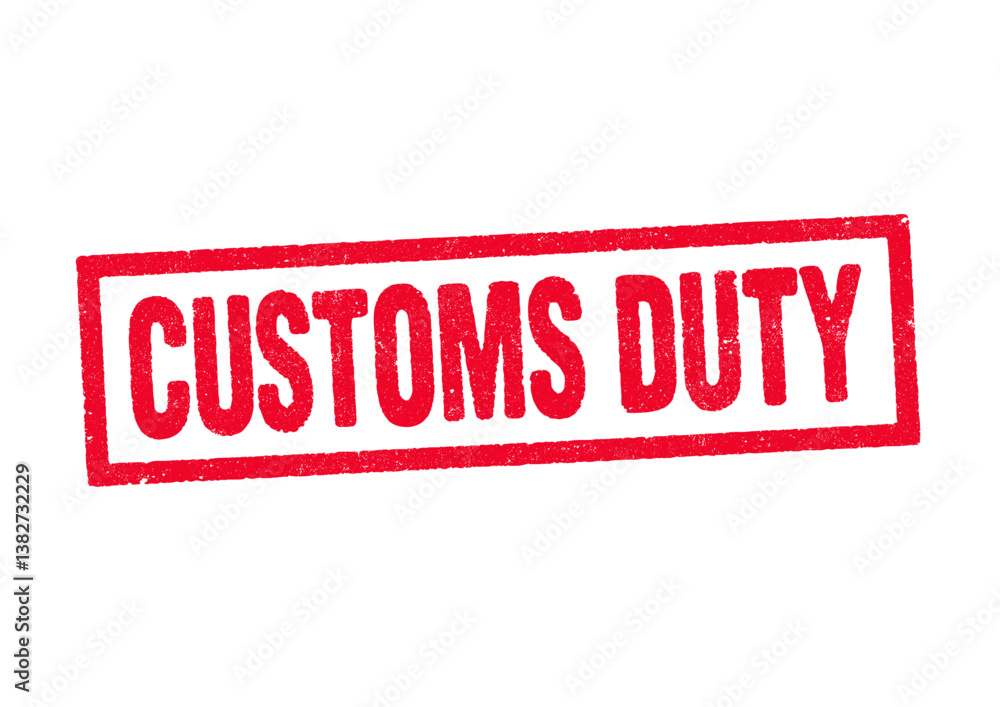 Vector illustration of the Customs duty in red ink stamp Vector illustration of the Customs duty in red ink stamp