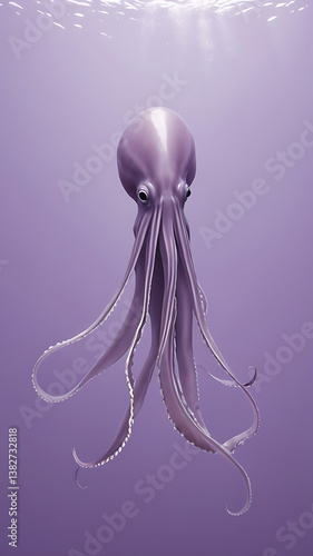 Explore the Whimsical Underwater World of a Purple Octopus: A Vibrant Display of Marine Life and Fluid Movement in Underwater Photography