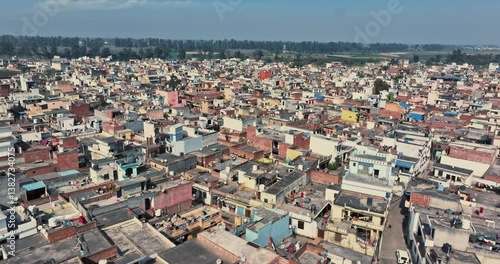 Wallpaper Mural Aerial view of an Indian City and agricultural fields near the Delhi-Chandigarh Highway in Punjab, India. Natural texture for the background. The picturesque countryside of India. Healthy food concept Torontodigital.ca