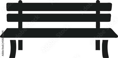 park bench isolated on white