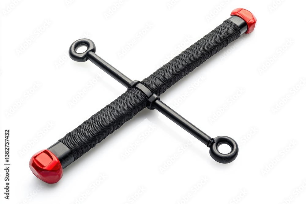 Fototapeta premium Black Cross-Shaped Tool with Red Caps