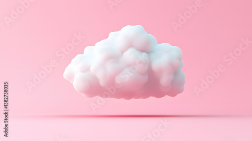 Soft White Cloud on a Pink Background - A Dreamy Visual for Creative Projects and Designs