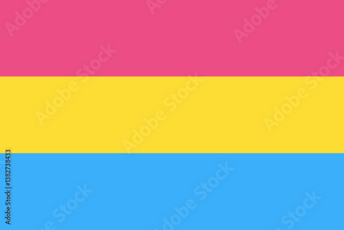 Pansexual flag. LGBT pride graphic symbol. Vector illustration.