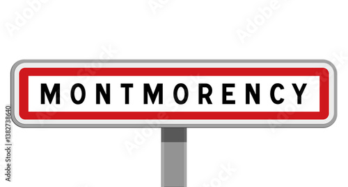 Принти на полотні Panneau sur poteau central de Montmorency, Val-d'Oise, Île-de-France