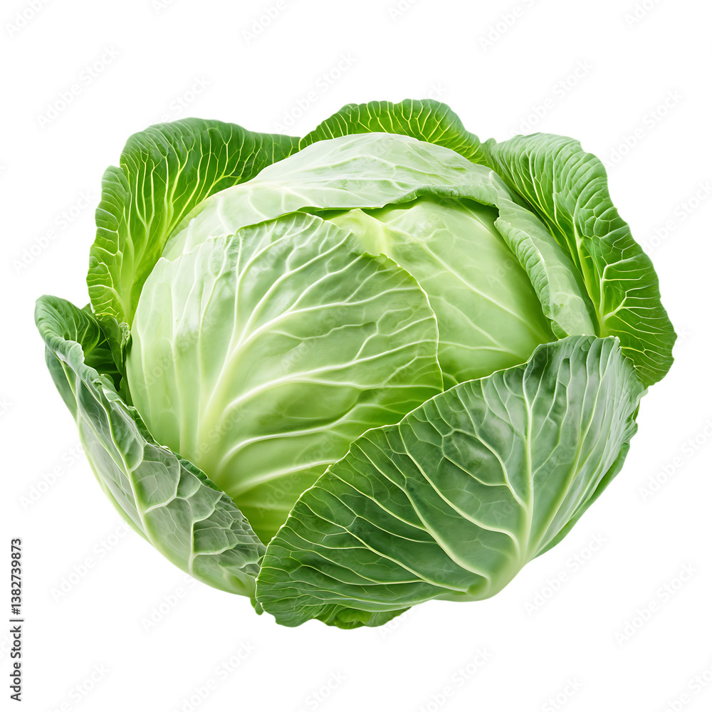 Obraz premium Fresh green cabbage on Transparent Background