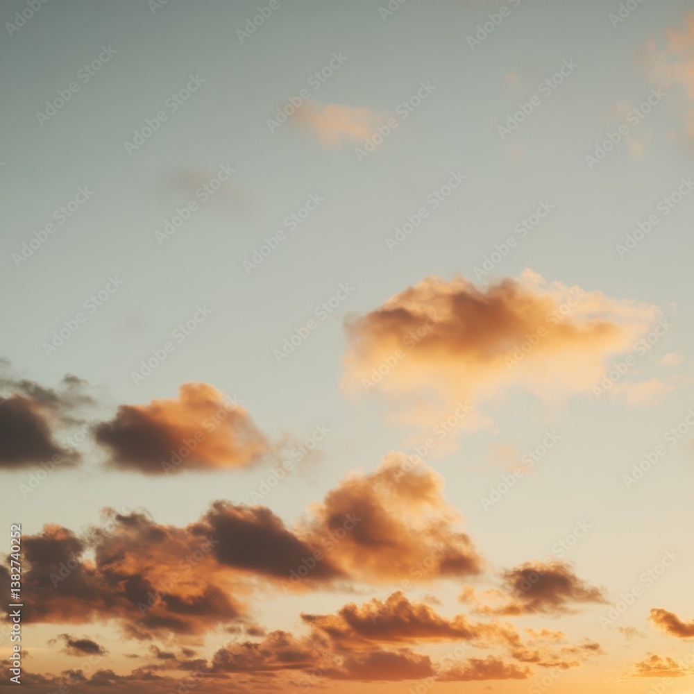 Tranquil sunset sky with colorful clouds Tranquil sunset sky with colorful clouds