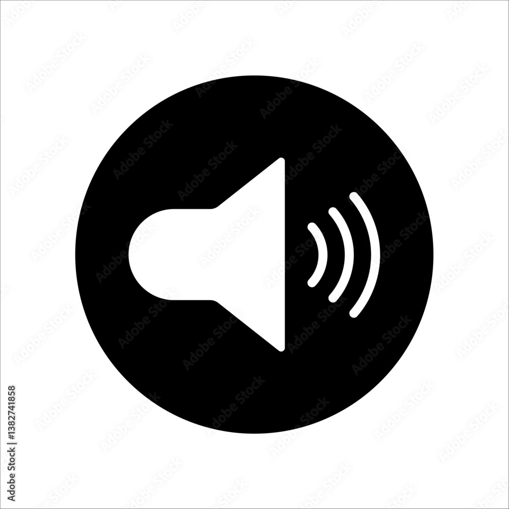 Icon a sound, isolated against a clean background. Icon a sound, isolated against a clean background.