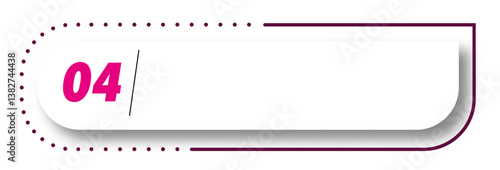 Bullet point number 4 list marker pink color modern style colorful trendy typography