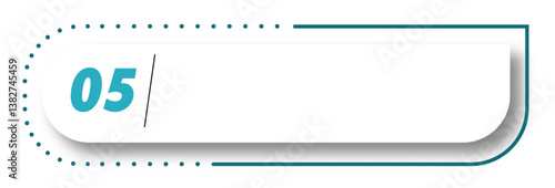 Bullet point number 5 list marker turquoise color modern style colorful trendy typography