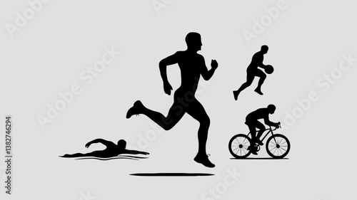 Dynamic Movement: Silhouette of Vigorous Activity for Endurance and Physical Fitness