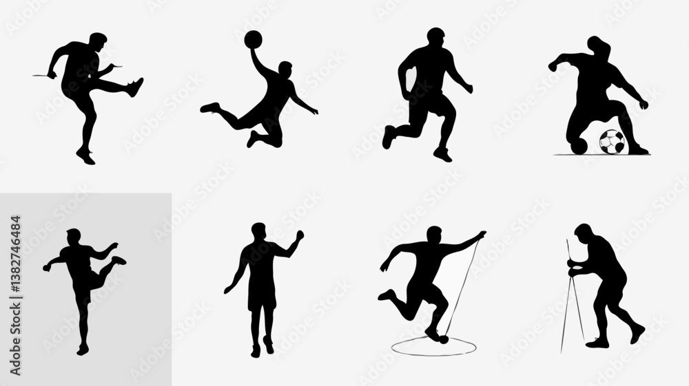 Obraz premium Dynamic Athlete Action Silhouette in Youth Sports Training and Competition