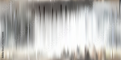 Chrome wavy ribbed acrylic or plexi glass seamless bg with grainy texture. Abstract gradient mesh pattern of corrugated glossy material. Polycarbonate panel blurry vector illustration