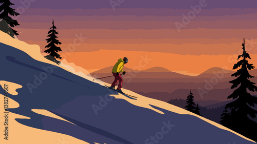 Skiing Adventure on Snowy Slopes: Explore the Winter Wonderland & Alpine Scenery