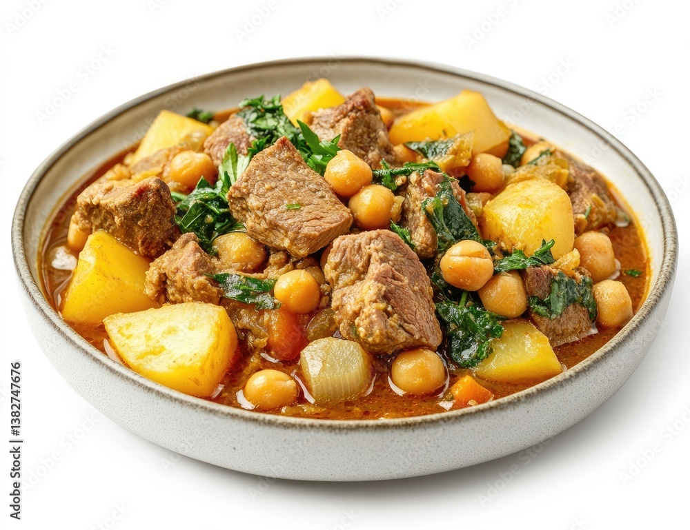 Hearty stew with meat, chickpeas, and potatoes Hearty stew with meat, chickpeas, and potatoes