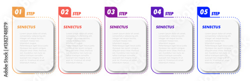 Bullet points numbers from 1 to 5 list markers modern style colorful trendy typography