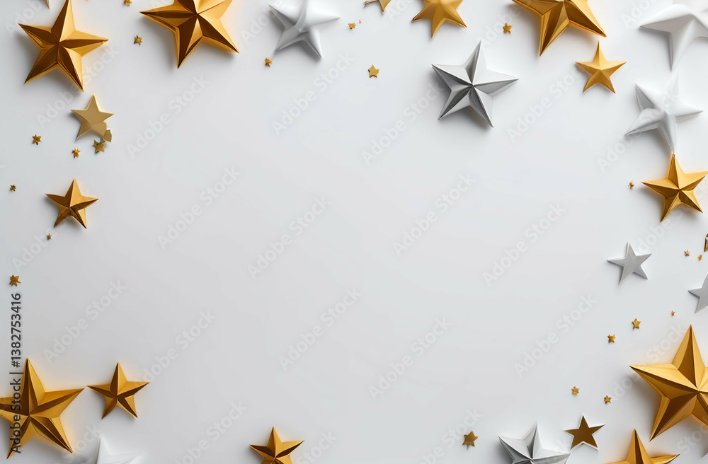 white background copy space with stars, free space for text and greetings white background copy space with stars, free space for text and greetings