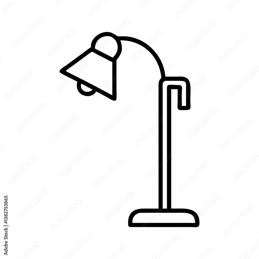 floor lamp vector icon, simple black outline line icon of floor lamp, furniture vector line art icon floor lamp vector icon, simple black outline line icon of floor lamp, furniture vector line art icon