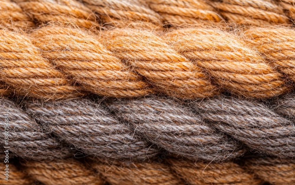 Fototapeta premium Textured Brown and Gray Yarn Braid