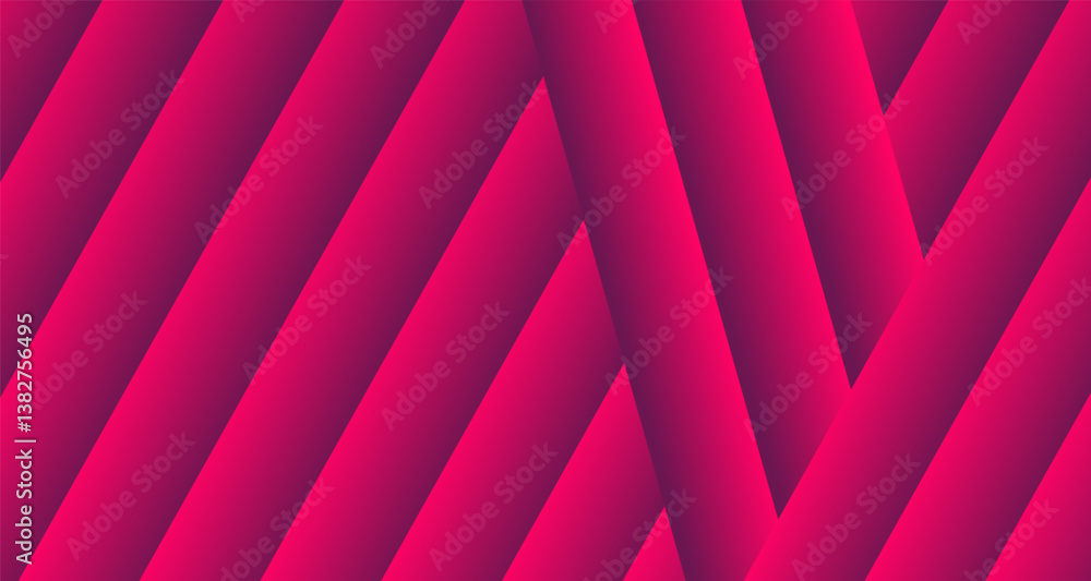 Obraz premium Geometric pink stripes pattern. An eye-catching abstract background. The strong lines create a sense of depth and movement for modern design projects.