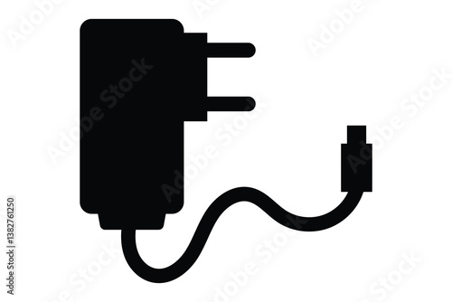 charger icon, electric plug icon isolated on white background.