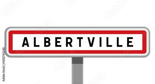 Obraz na plátně Panneau sur poteau central de Albertville, Savoie, Auvergne-Rhône-Alpes