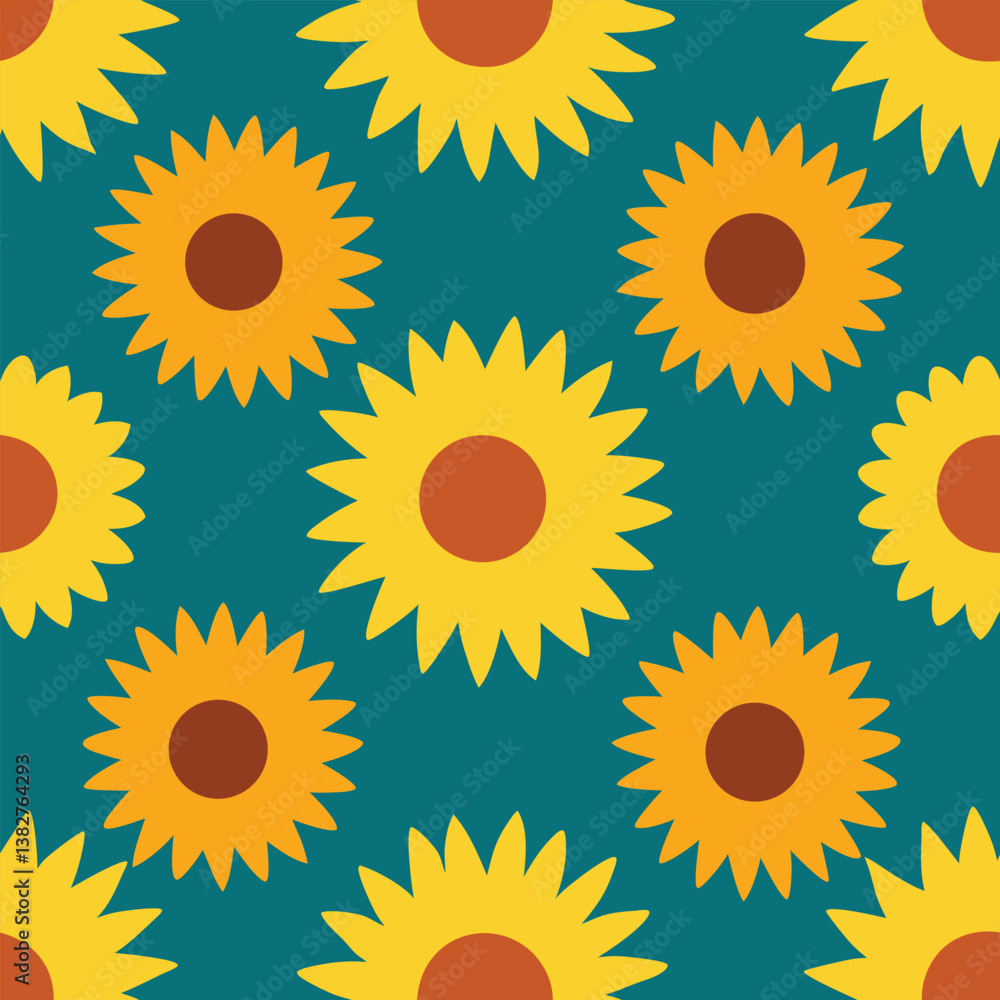 seamless pattern with sunflowers seamless pattern with sunflowers