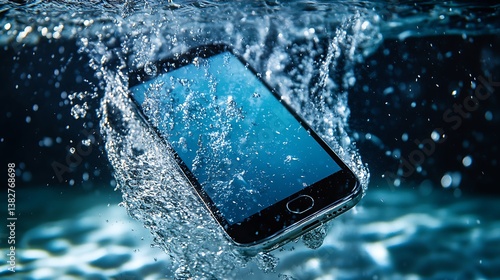 Smartphone falls into water photo