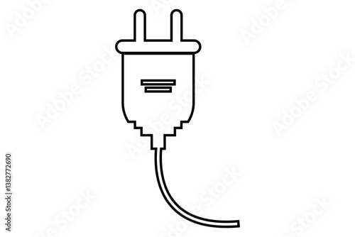 electric plug icon isolated on white background.
