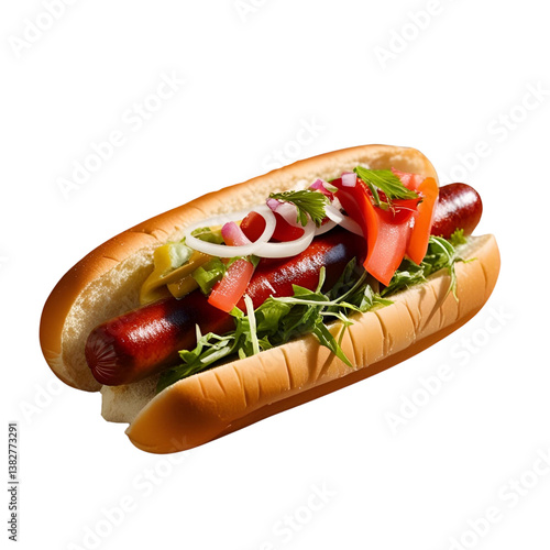 hot dog on a white background