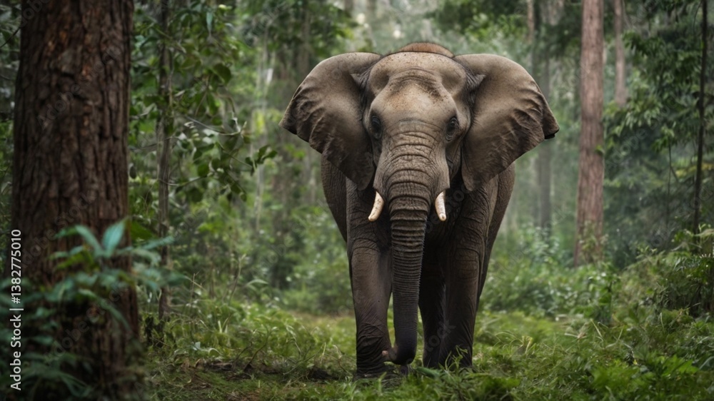 Fototapeta premium image of an elephant in the forest 