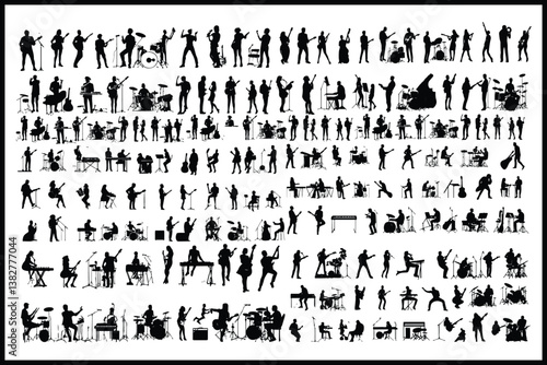 Guitar Silhouette Bundle | Rock Music Guitarist Clipart