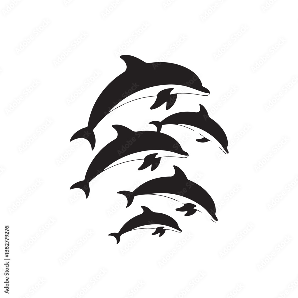 Naklejka premium vector illustration of a dolphin