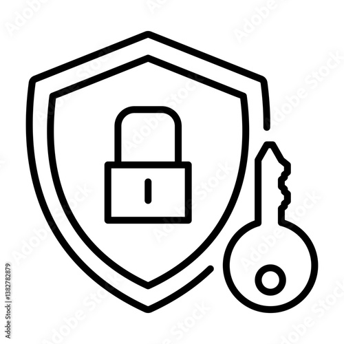 Encryption line vector icon 
