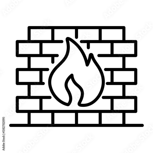 Firewall line vector icon 