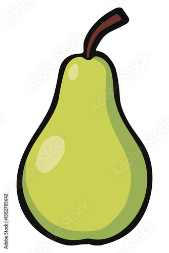 Pear fruit. Editable color vector