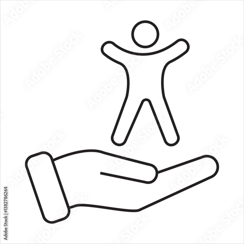 Accessibility icon depicting a human figure with raised arms inside various shapes, symbolizing universal design, inclusion, and assistive technology. Accessibility icon set. universal access vector.