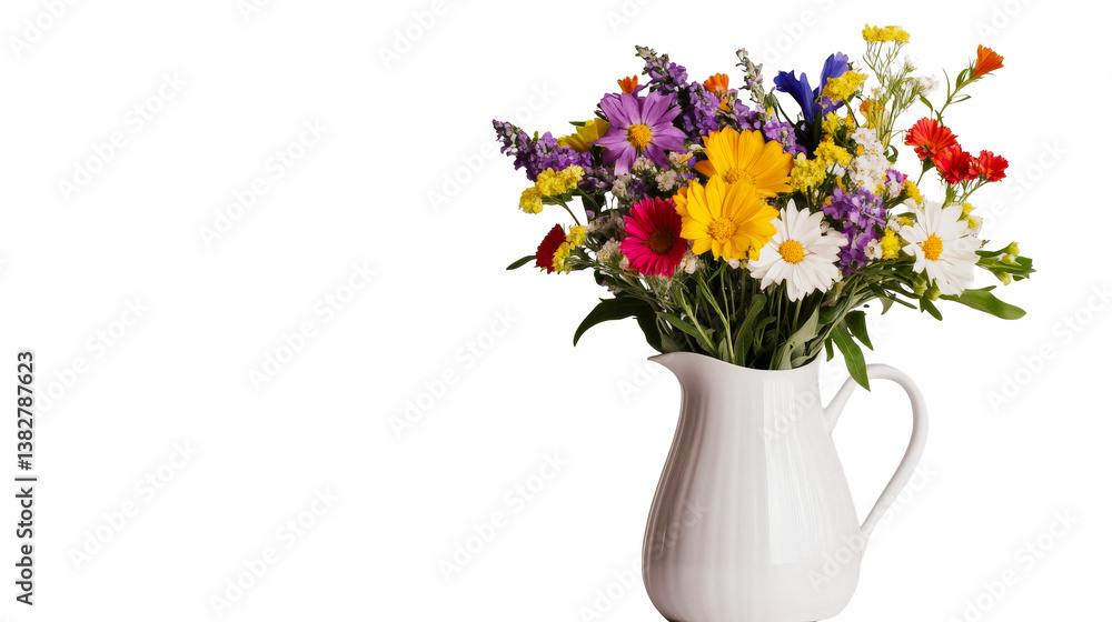 custom made wallpaper toronto digitalColorful bouquet of daisies in vase, isolated on black, cut out transparent