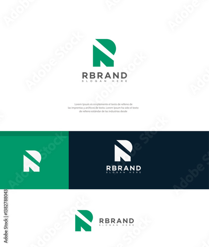R Letter Logo Design Modern, Minimalist, Green, Letter R, Identity