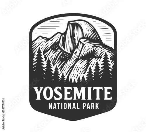 yosemite national park vector illustration