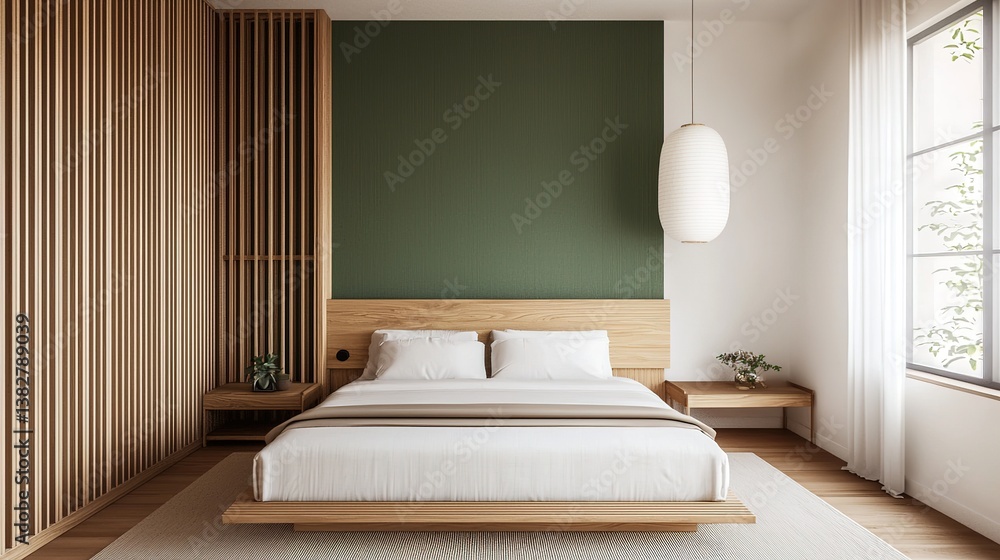Small space japandi bedroom design tranquil setting interior photography minimalist aesthetic natural light Small space japandi bedroom design tranquil setting interior photography minimalist aesthetic natural light