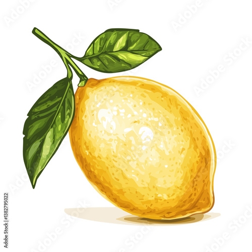 Lemon minimalist flat illustration, featuring a clean design isolated on a white background.

