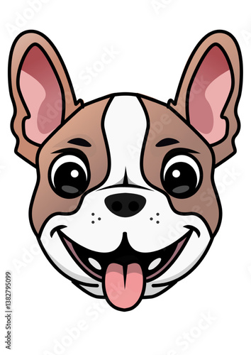 Illustration of a frenchie's head